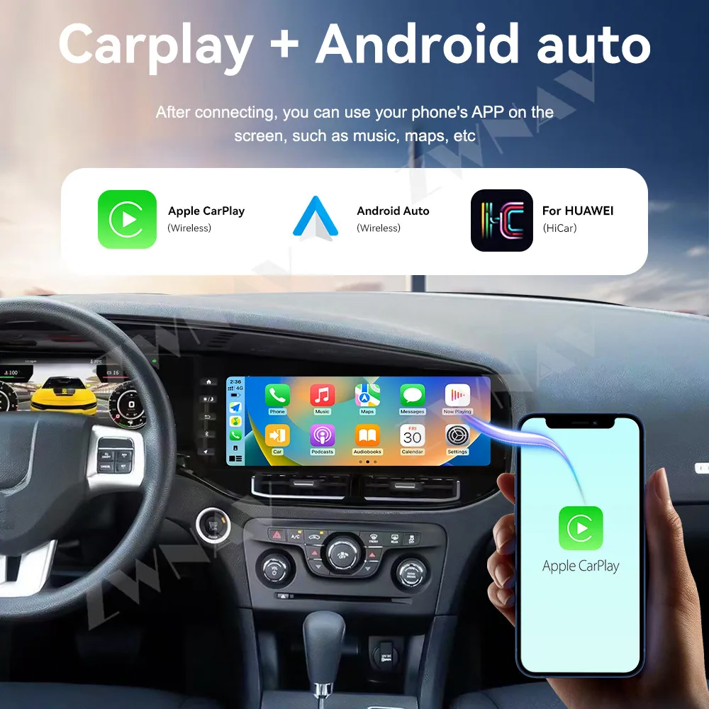 

Android 14 GPS-навигация Carplay 12,3-дюймовый сенсорный экран для Dodge Charger 2014-2019 Мультимедийный плеер 4G WIFI Головное устройство Auto