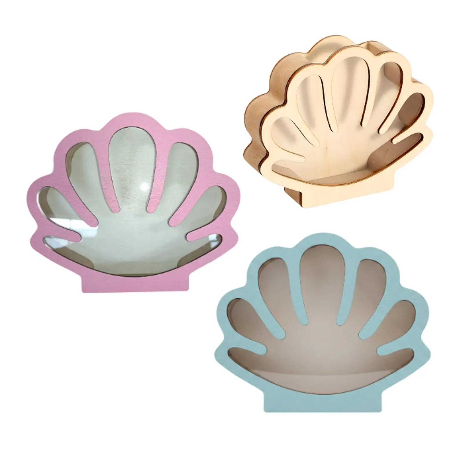 Seashell Holder Display Box Storage Box Decorative Container Coastal Decor Keepsake Holder for Shark Tooth Home Birthday Gift