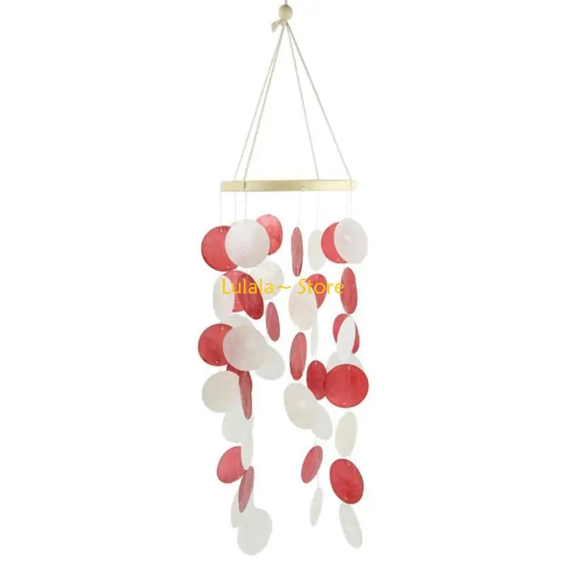 Y4QA Ręcznie robione naturalne muszle Kuranty wiatrowe na kreatywne prezenty urodzinowe Balkon do sypialni Pokój Windchimes do