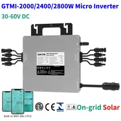 Microinversor Solar CE Inmetro Grid Tie, sistema Solar híbrido de alta eficiencia trifásico, 2000W, 2400W, 2800W, 120/230V, 50/60Hz, CC a CA