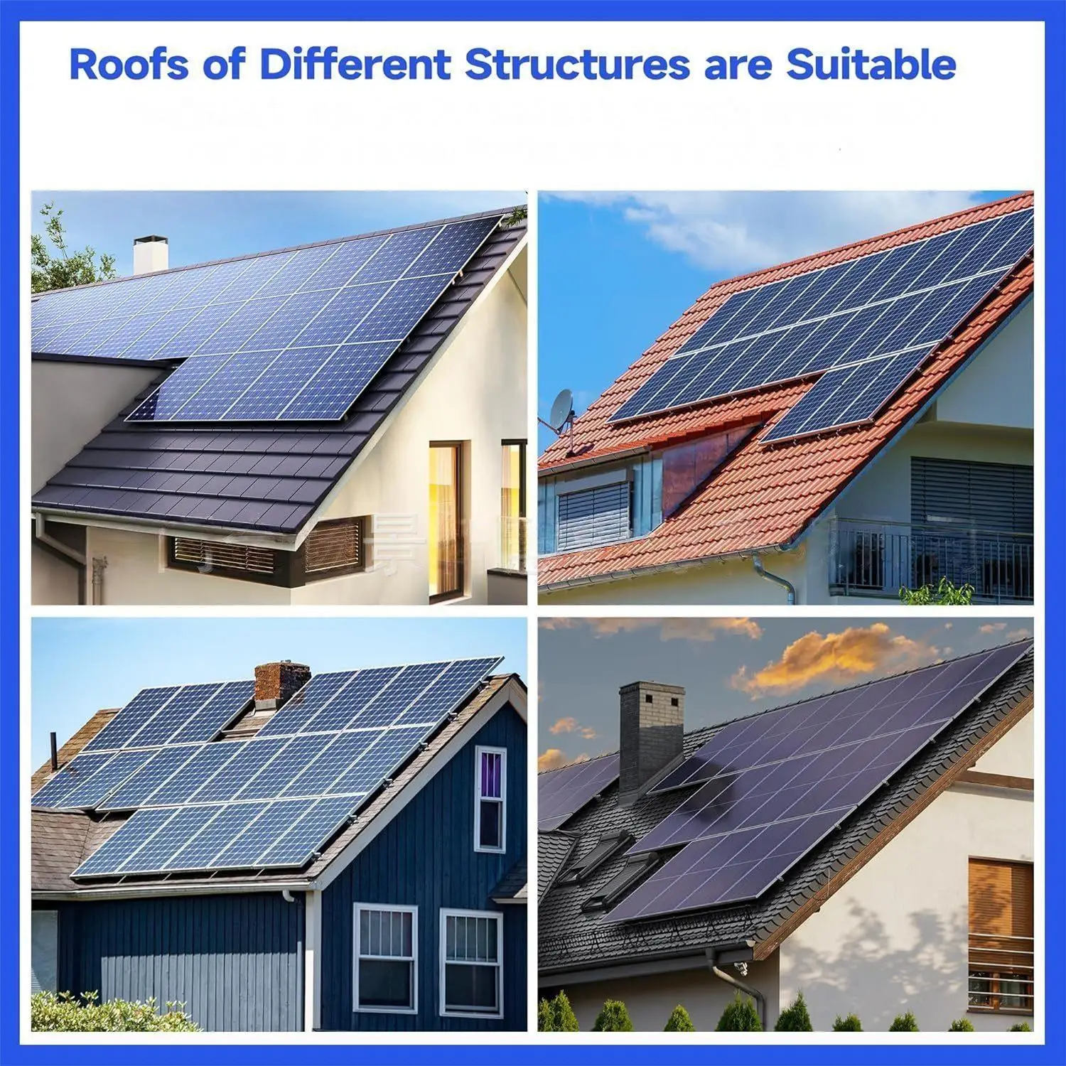 Imagem -06 - Trilho de Fixação do Painel Solar Suporte de Liga de Alumínio para Telhado Plano Telhado de Metal Suporte do Módulo do Painel 10cm 10 Pcs por Conjunto
