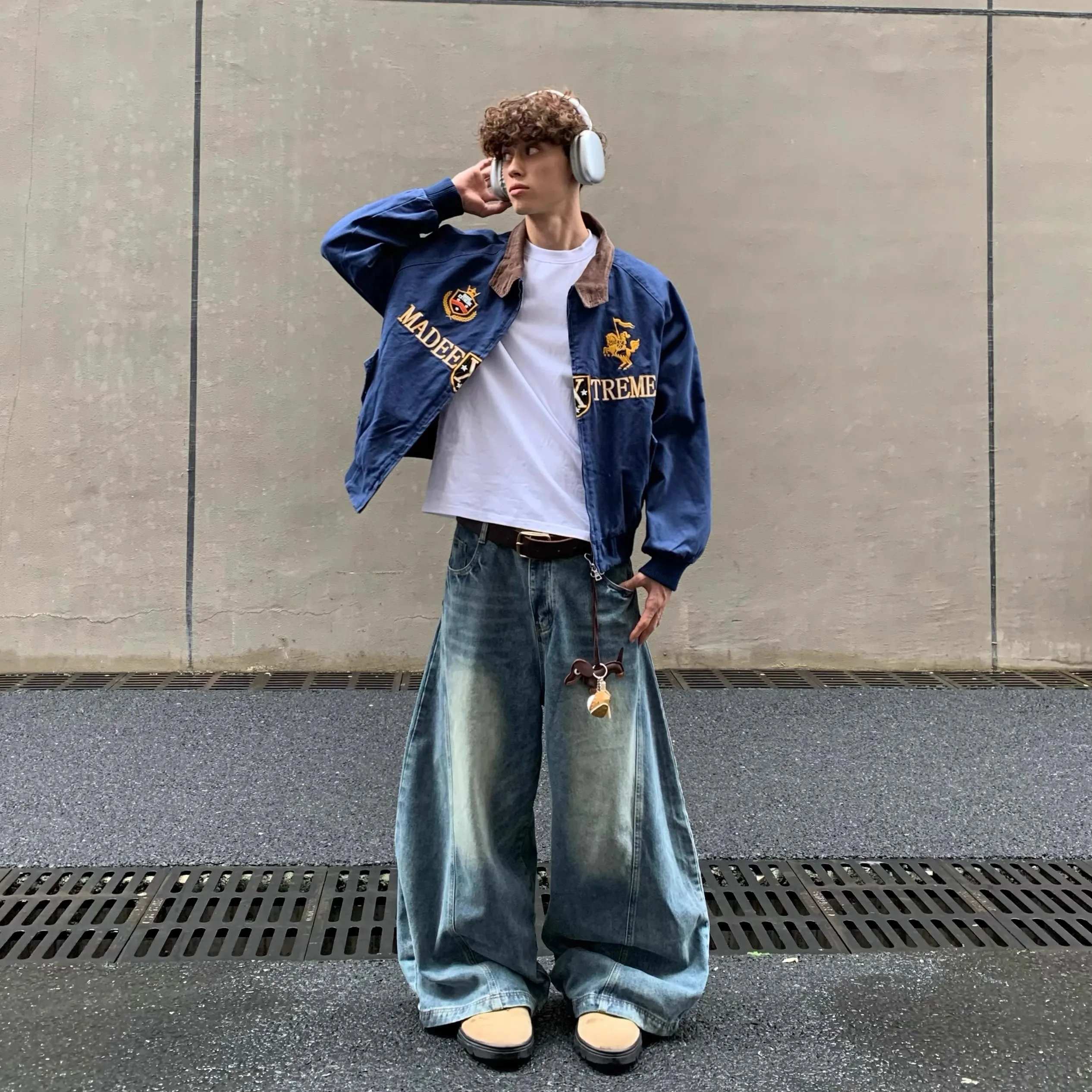

American Sle Retro Street High Sense Cabbage Coke Jaet Autumn Embroidery Outerwear Top Trendy Brand ex