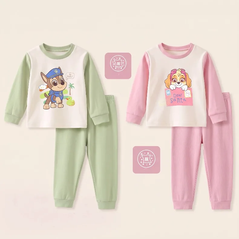 2026 Herbst Winter Mädchen und Jungen Verdickte Warme Langarm-Hauskleidungssets Kinder Weiche Bequeme Schlafanzüge Kinder-Pyjama-Set Neu – Detail 2