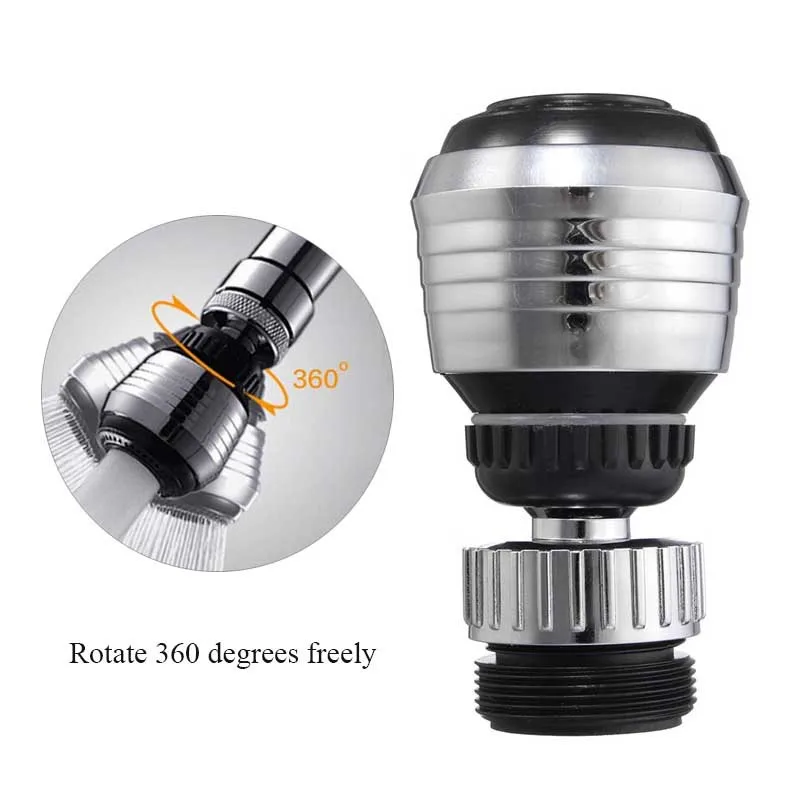 360 stopni obrót wody perlator kran Adapter dyfuzor obrotowa bateria dysza Adapter do filtra akcesoria do kuchni domowej — zdjęcie 4