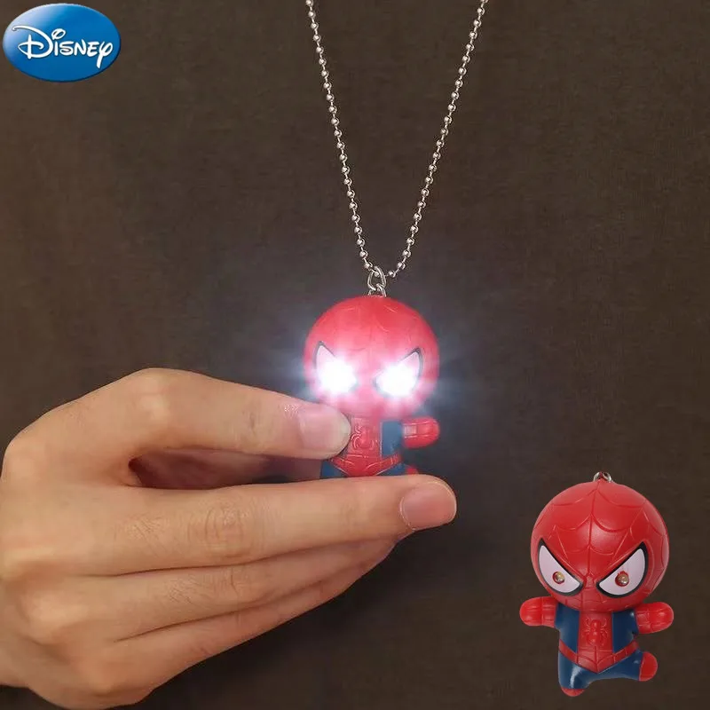 Anime Spider-Man necklace Light up kids toy necklace Spiderman doll Voice boy Christmas birthday gift