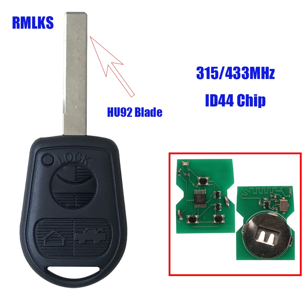 Kompletny klucz z pilotem 315/433MHz z czipem pcf7935id44 pasuje do lądowego łazika dla strzelca L322 Uncut dla BMW EWS kluczyk samochodowy