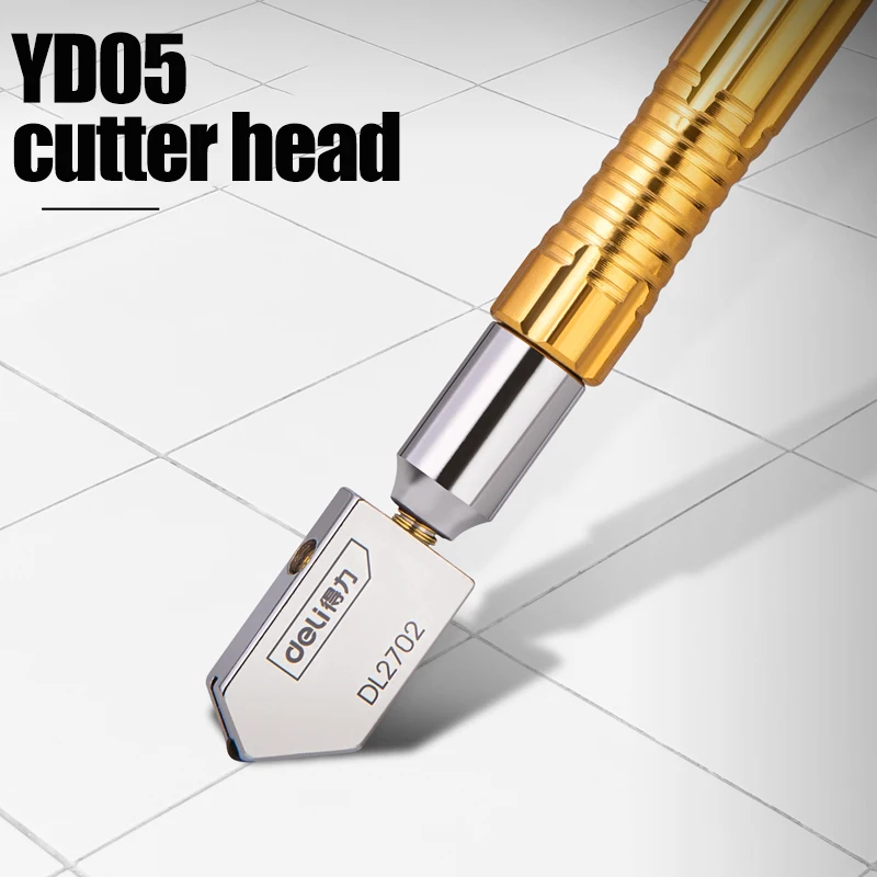 Deli Langlebig Hohe Qualität Marke Neue Glas Cutter Kleine Größe Stahl Klinge Anti-skid Griff Schneiden Werkzeug Diamant Cutter kopf Messer