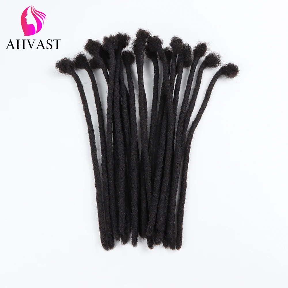 AHVAST Grosir Murah Dreads Afro Kinky Loc Ekstensi Rambut Manusia Gimbal Ekstensi 100% Rambut Manusia Asli untuk Pria/Wanita