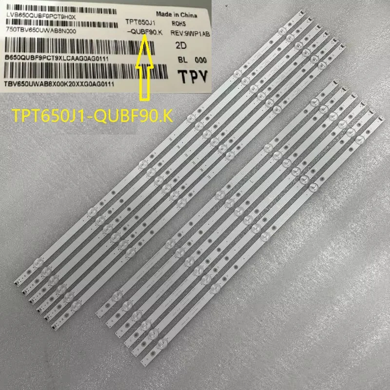 12 PCS/set LED Backlight Strip FOR 65PUS6554 LB65065 V0_00 V1 Element TV E4SW6518RKU E4ST6519RKU TPT650J1-QUBF90.K 3B678000001E