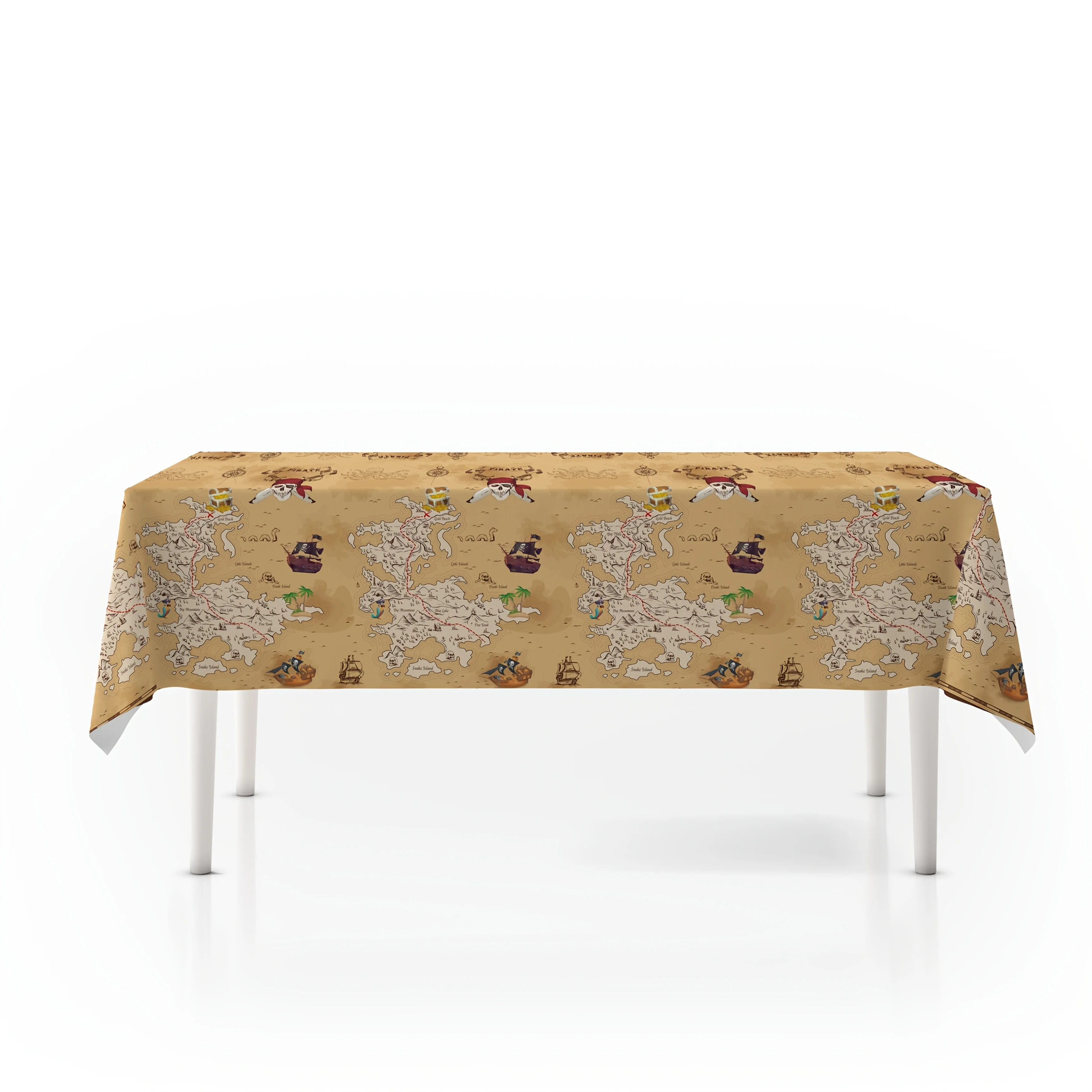 1pc Pirate Treasure Map Tablecloth, Themed Party Decoration Supplies, Creates a Pirate Adventure Atmosphere for Party Tables, Su