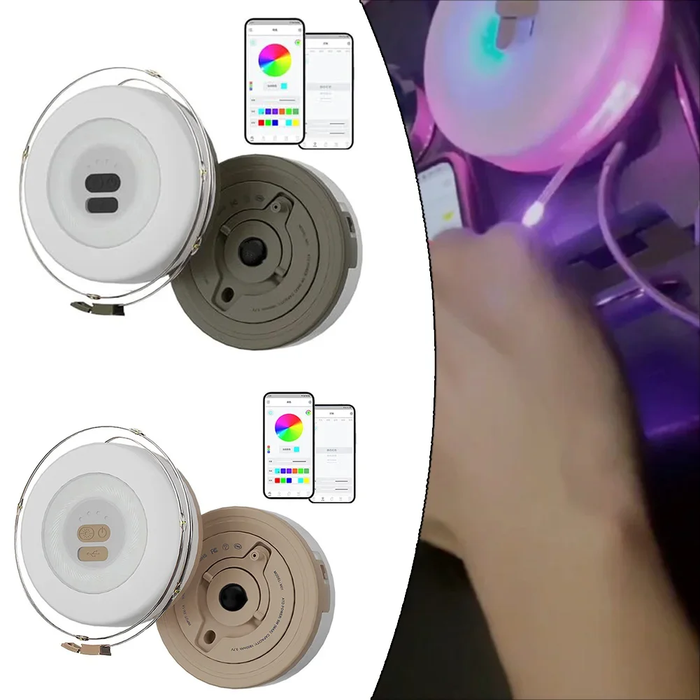 Rechargeable 23FT Camping LED String Light With App Control & Waterproof Design  Outdoor Colorful Atmosphere Lights  Tent Decor