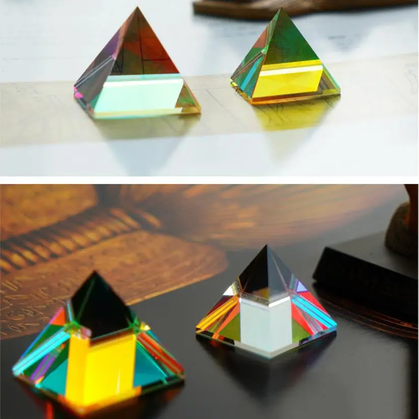 Color-Mixing Prism & Light Cube Optical Glass Pyramid - Unique Birthday Gift & Creative Decorative Ornament