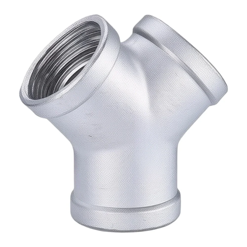 2 Inch NPT 304 Stainless Steel Y Type Tee Fitting Internal Thread High Pressure Pipe Connector For Industrial Plumbing System