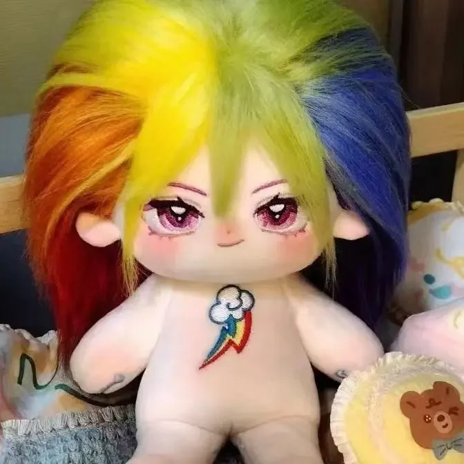 20cm AVA Anime MLP Pony Rainbow Girl Fluttershy Plush Doll Body Dress Up Cotton Dolls Stuffed Toys Figures Birthday Gift Adults