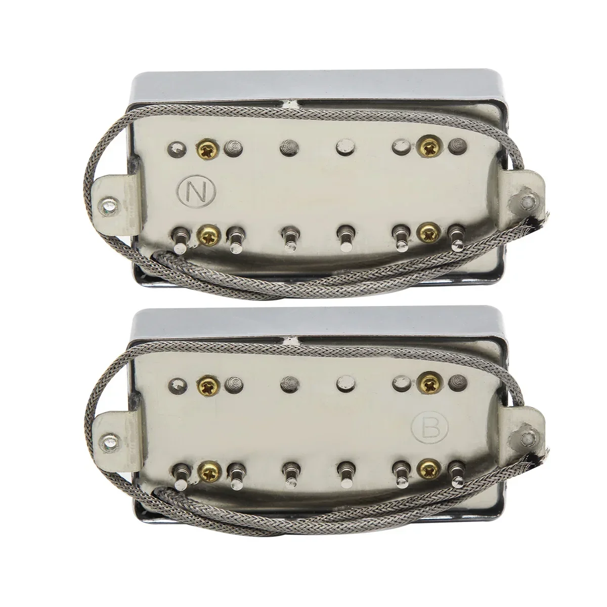 2 pçs alnico 5 captador guitarra humbucker captadores pescoço + ponte conjunto para peças de guitarra lp, opção cromo/ouro