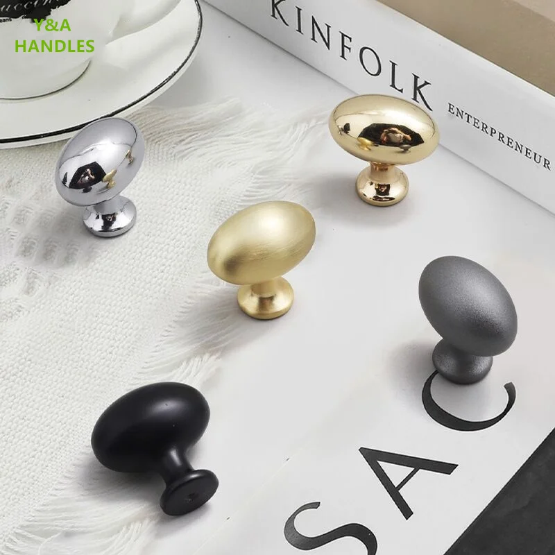Handles Drawer Cabinet Furniture Kitchen Handles for Cabinet Knob Door Drawer Furniture Kitchen Knob Pigeon Egg Single Hole Gold