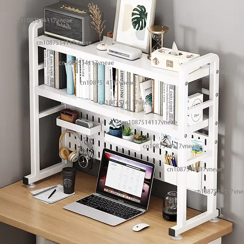 Metal Cast Iron Three-Tier Eco-Friendly Detachable White Portable Bookshelves Corner Storage Tree Desktop Computer Desk Plant