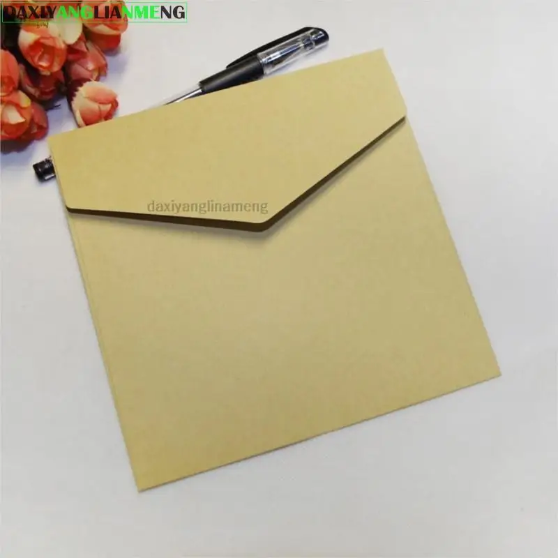 50PCS/LOT 15.8/12.7 /10 Square Kraft Multicolor Ordinary Invitation Paper Decorative Wedding Envelope Wholesale fast shipping