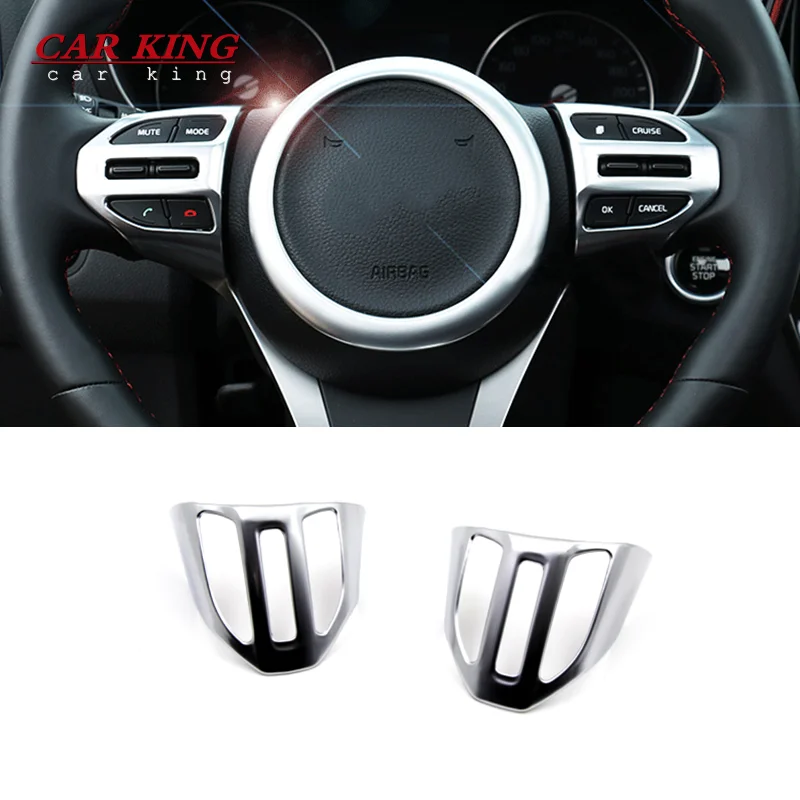 

For KIA Stonic KX1 2017 2018 2019 ABS chrome Car Steering wheel Button frame Cover Trim internal auto accessories car styling