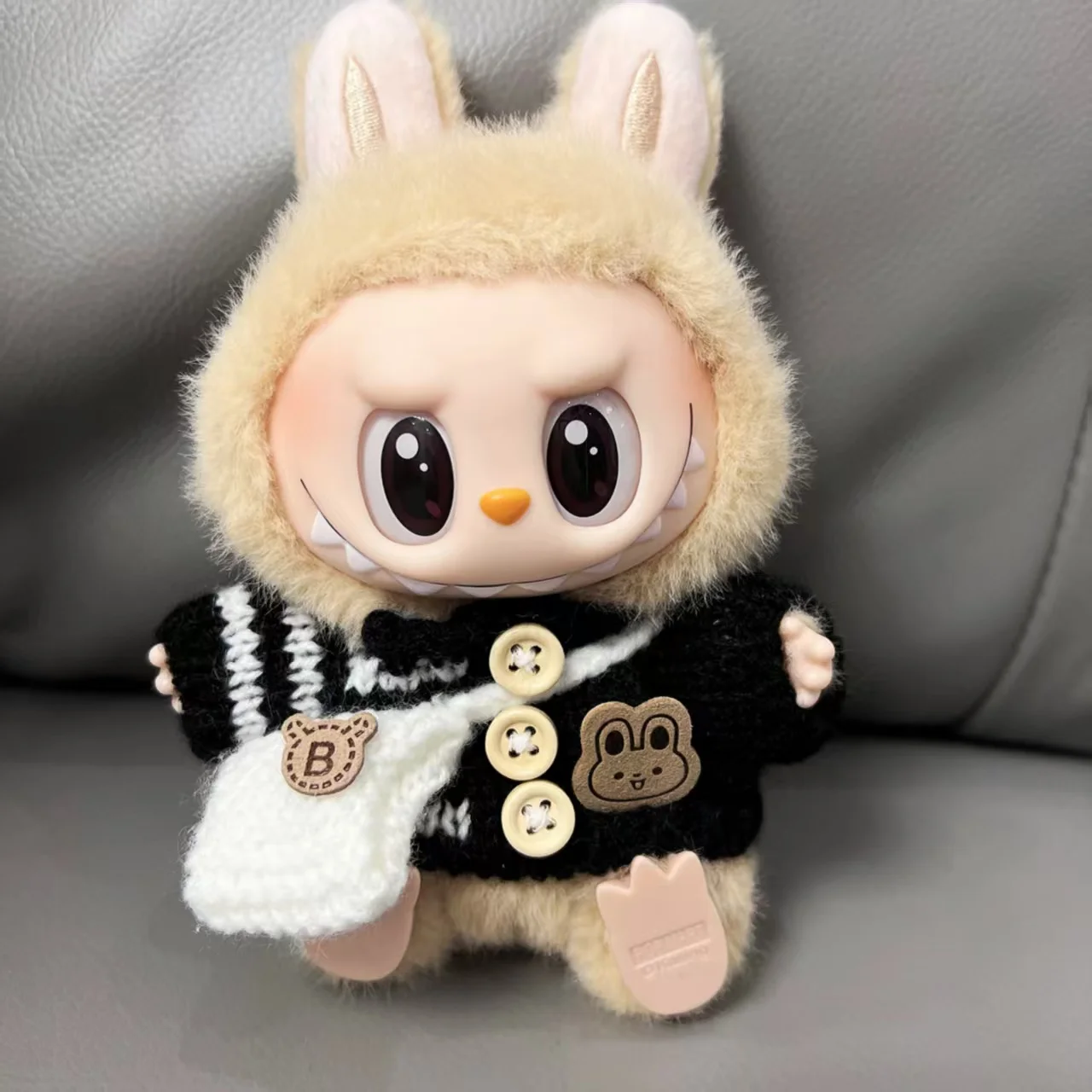 Para labubu kawaii boneca roupas pequenas roupas de pelúcia boneca mudando roupas dos desenhos animados bonito roupas bonecas acessórios