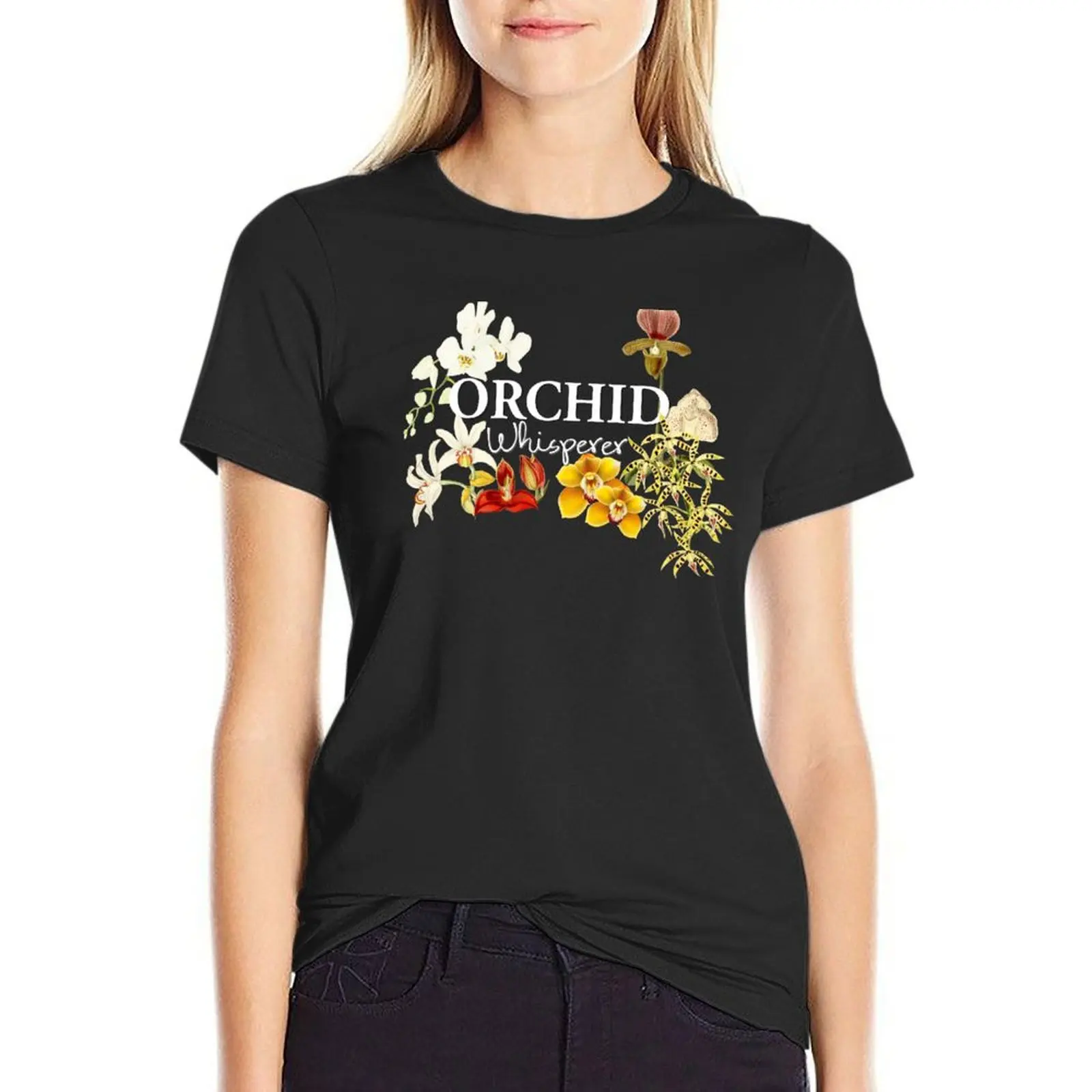 

Orchid Whisperer I Love Orchids Orchid Gift Orchid Flowers T-Shirt blacks plus sizes anime white t-shirts for Women