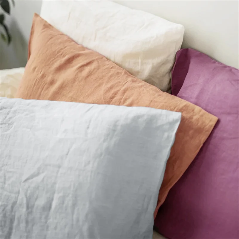Pure Linen Soft Solid Color Pillowcase 40x60 50x70 Envelope Pillow Case Household Bedding Pillow Cover