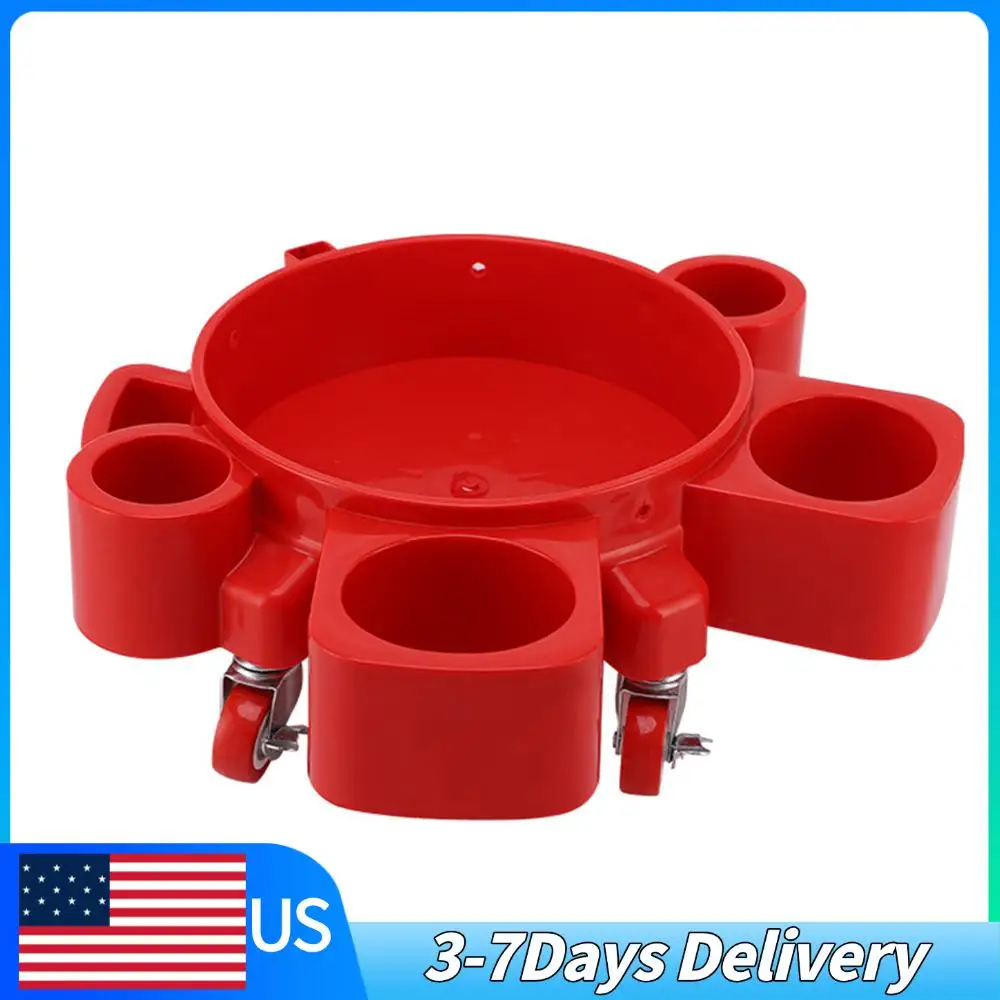 

Мобильная тележка-платформа на 5 колесах с 2 фиксируемыми роликами, усиленная, для ведер для автомойки, подходит для стандартных ведер объемом от 3,5 до 5 галлонов