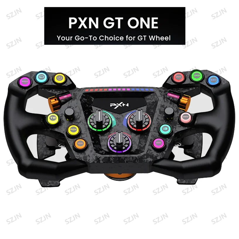 PXN GT ONE Racing Wheel Carbon Fiber Paddle Shifters Quick Release Steering Wheel Custom Programmable Buttons For PC Racing Game