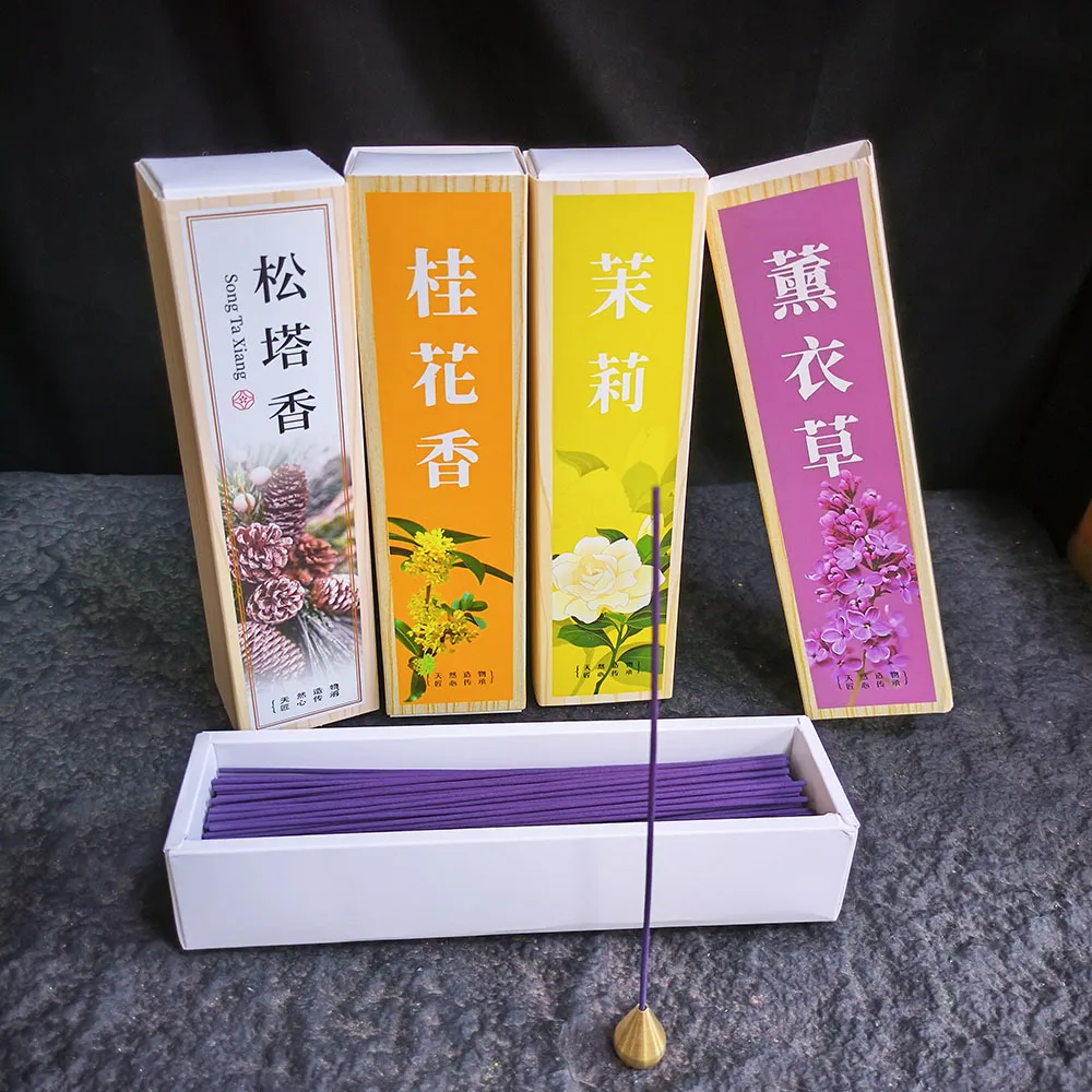 400pcs New Natural Sandalwood Incense Sticks Lavender Jasmine Cedar Scents for Home 21cm About 200g Stick Incenses