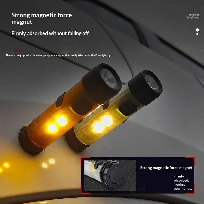 1/3/5Pcs Strong Light Long Endurance Key Clip Portable Magnetic Hook Led Light Multifunctional Pocket Mini Flashlight