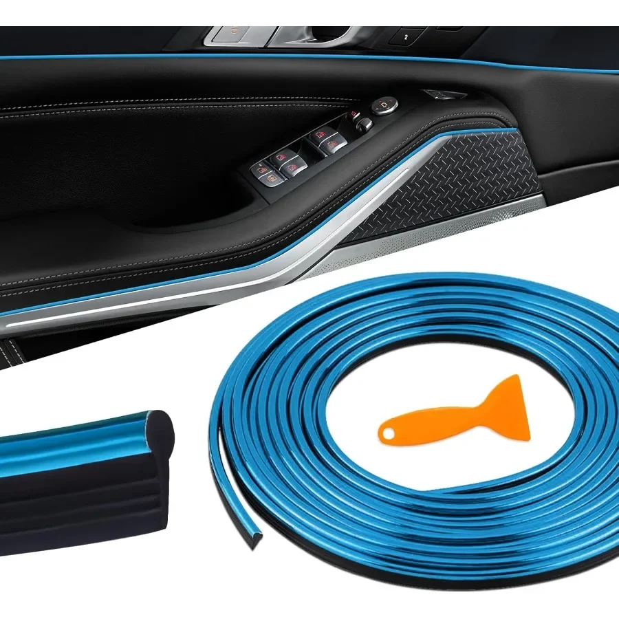 

Car Interior Moulding Trim Strips 33Ft/10M Universal Electroplating Decoration Filler Insert Strips for Dashboard Styling DIY F