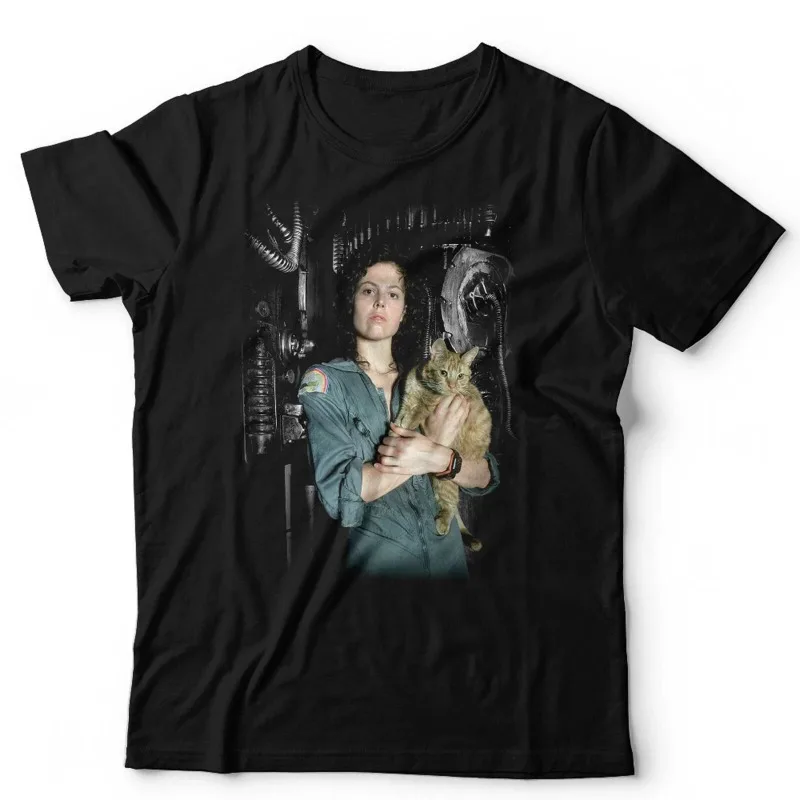Alien T-shirt, Allen Ripley and Jones, Unisex, Cat, Movie, Nostromo Season 4 Men's and Women's Casual Fashion Streetwear