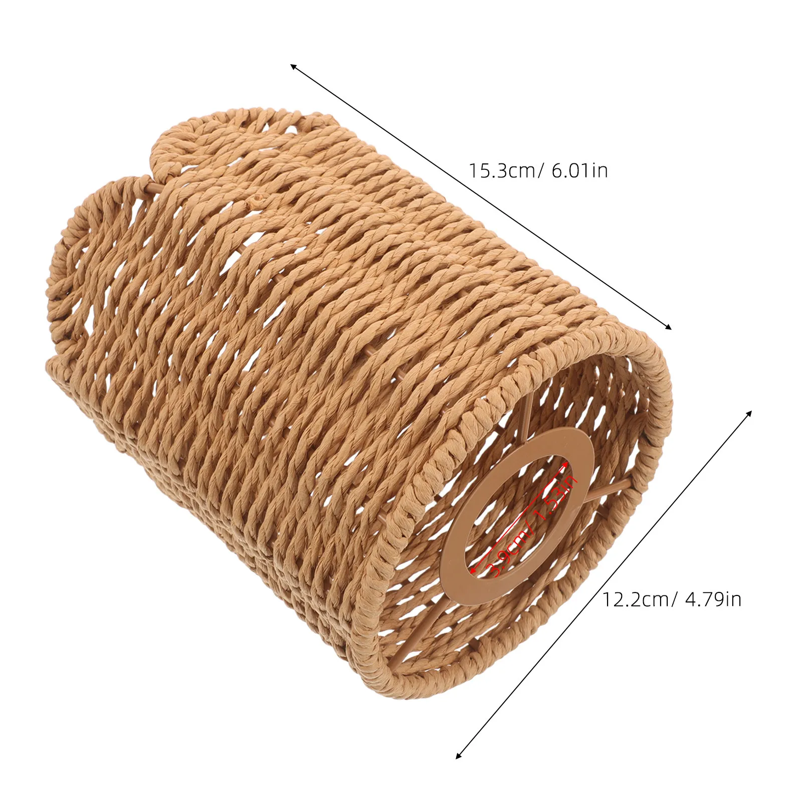 Woven Scalloped Lamp Shade 6x4.8x4.8 Inch Clip on Boho Replacement Light Fixture Cover for Table Pendant Chandelier Wall Sconces