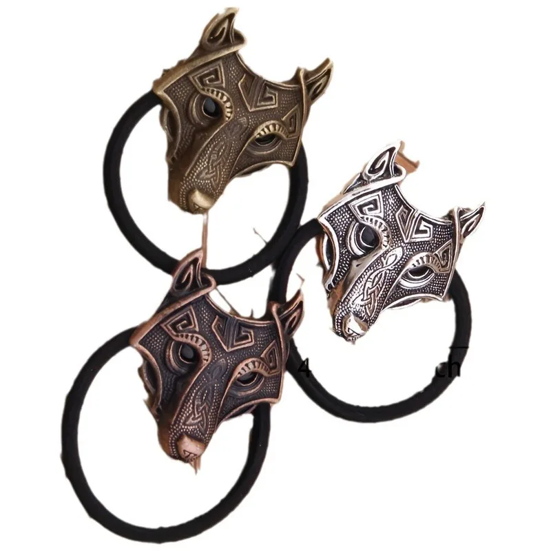 Elegante E Requintado Novo Viking Celtic Wolf Elastic Ponytail Headband Hair Tie Para As Mulheres Jóias Acessórios Atacado