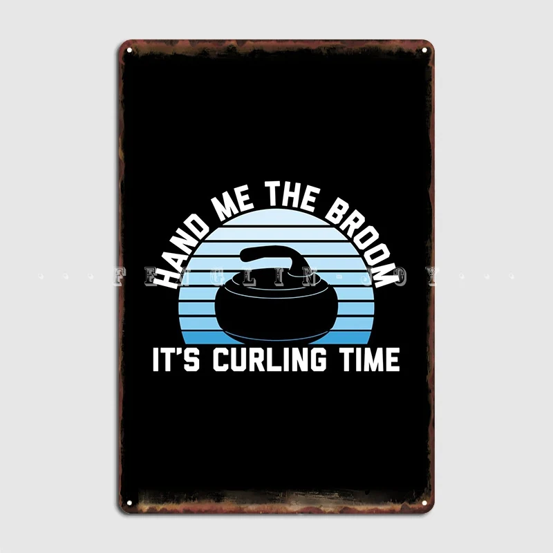 

Curling Player Curler Gift Metal Plaque Poster Club Party Mural Mural Painting Personalized Tin Sign Poster