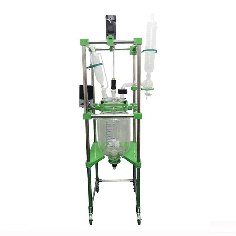20L l equipment double jacketed standard glass reactor