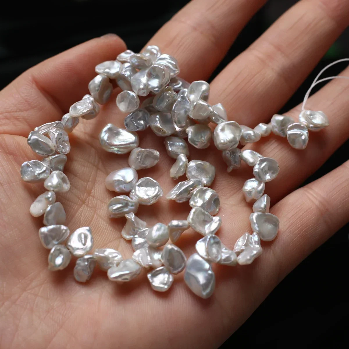 6-8mm High Grade 6A Glossy Luminous Petal Baroque Freshwater Pearls Irregular Loose Beads For Ladies Handmade Jewelry Craft