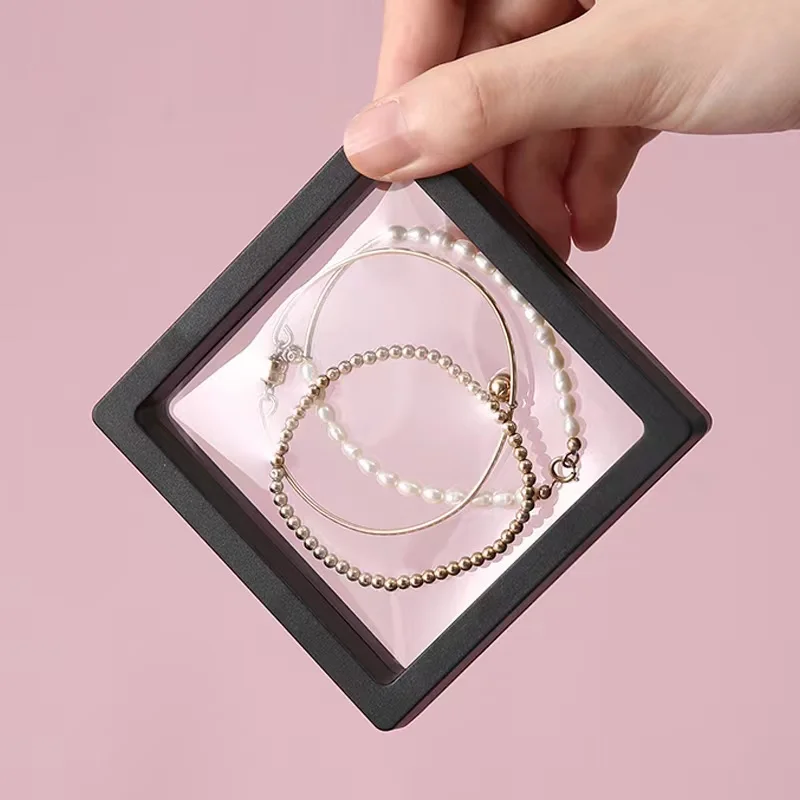 

10 шт., прозрачная плавающая витрина, пластиковая пленка для упаковки ювелирных изделий, коробка для ювелирных изделий, ожерелья, кольца и коллекционная коробка для хранения