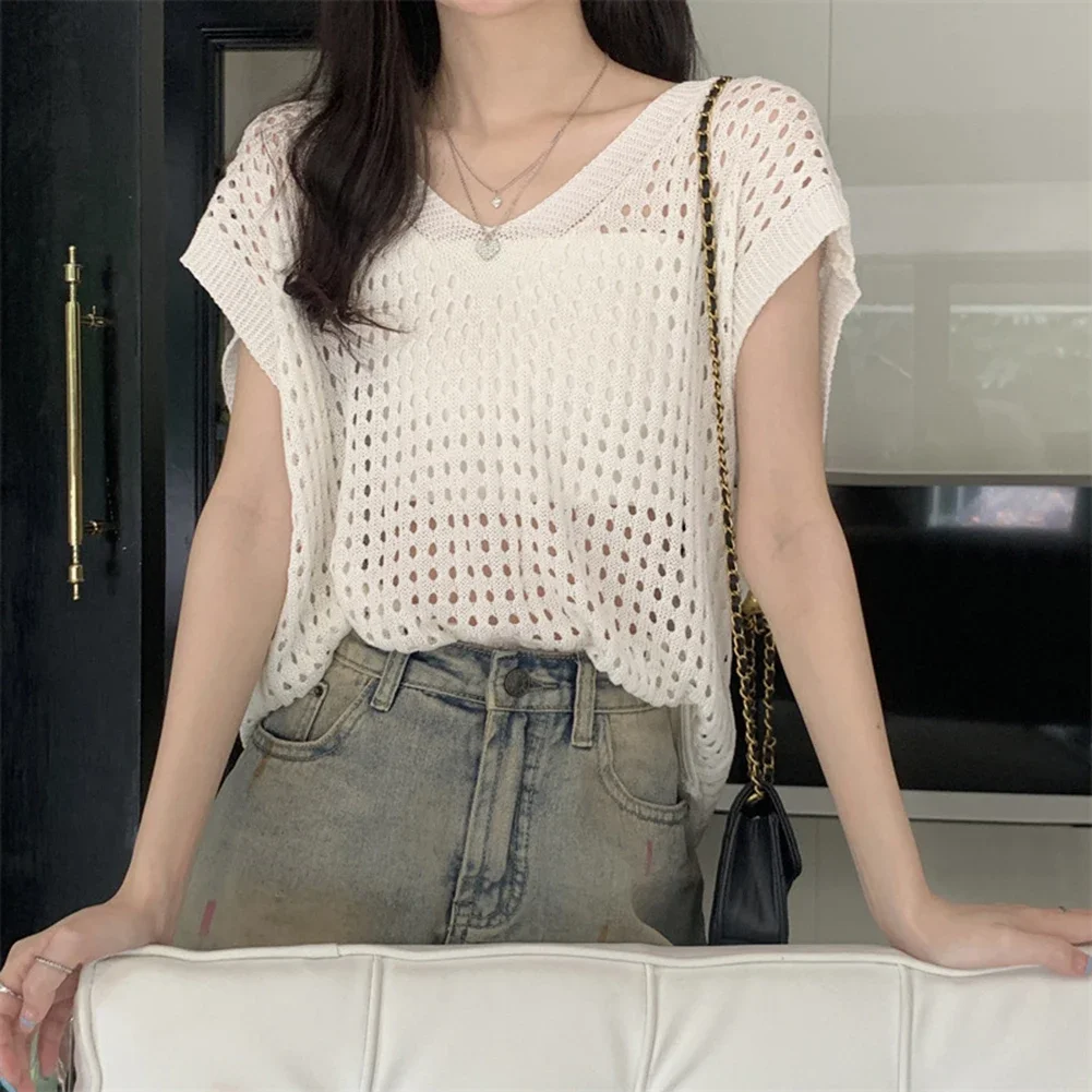 

Casual Outing Apricot Short Sleeved Vest Casual Fashion Top Polyester Fabric Slight Stretch Suitable For Autumn