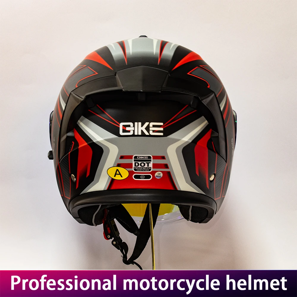 DOT Certified Motorcycle Helmet with Inner Mirror Couple Dual Lens Biker Safety Cap Three-Quarter Helmet