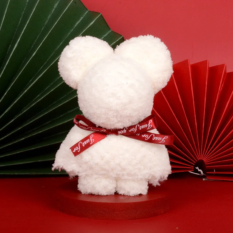 10pcs Cute Bear Towel Soft Coral Velvet Hand Towel Creative Wedding Bridesmaid Gifts Valentine's Day Gifts Party Decoration