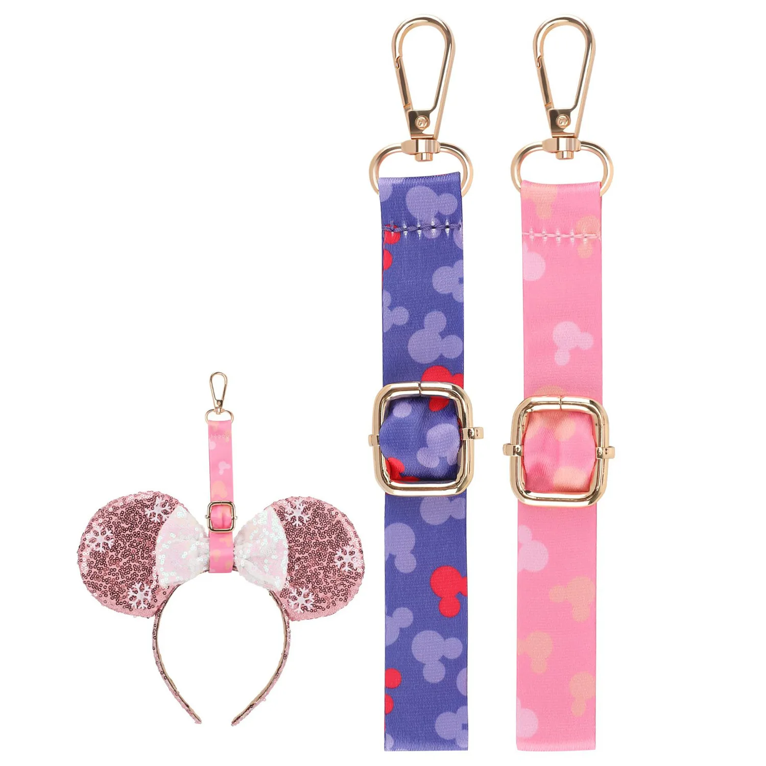 Cute Fashion Hair Accessories for Women & Girls Fashion Party Bag Charm Keychains Mouse Ears Headband Adjustable Strap Keychains