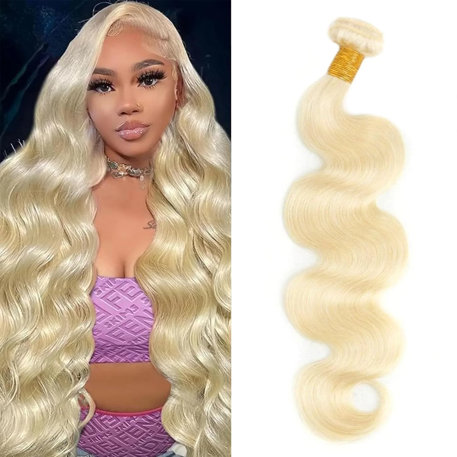 

613 Honey Blonde Human Hair Bundles 2/3/4/5 Body Wave 100% Human Hair Bundle 30 32 40 42 Brazilian Remy Raw Human Hair Bundles