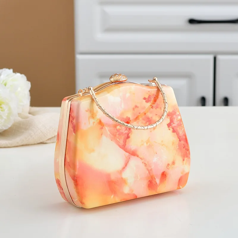 

Роскошный вечерний клатч из искусственной кожи с мраморным узором, новый креативный дизайн, клатч, европейский и американский минималистичный банкетный клатч