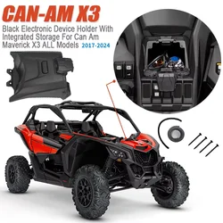 715002874 For 2017-2024 Can Am Maverick X3 Integrated Organizer Box Storage Box Electronic Equipment Bracket Mobile Phone Holder