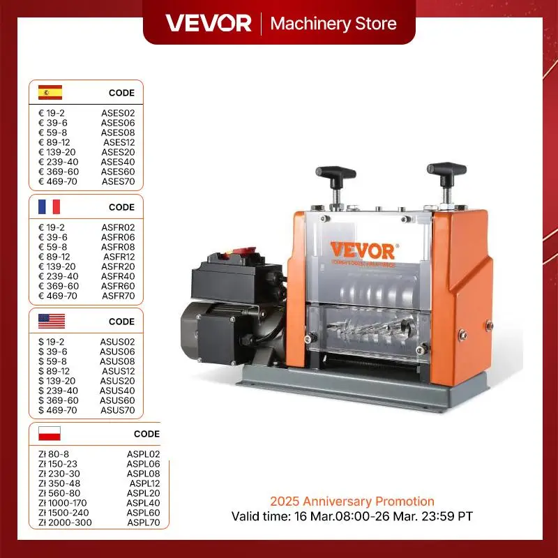 VEVOR Electric Wire Stripping Machine 60W 1.5-25mm Visible Stripping Depth 6 Round &1 Flat Channels for Scrap Copper Recycling