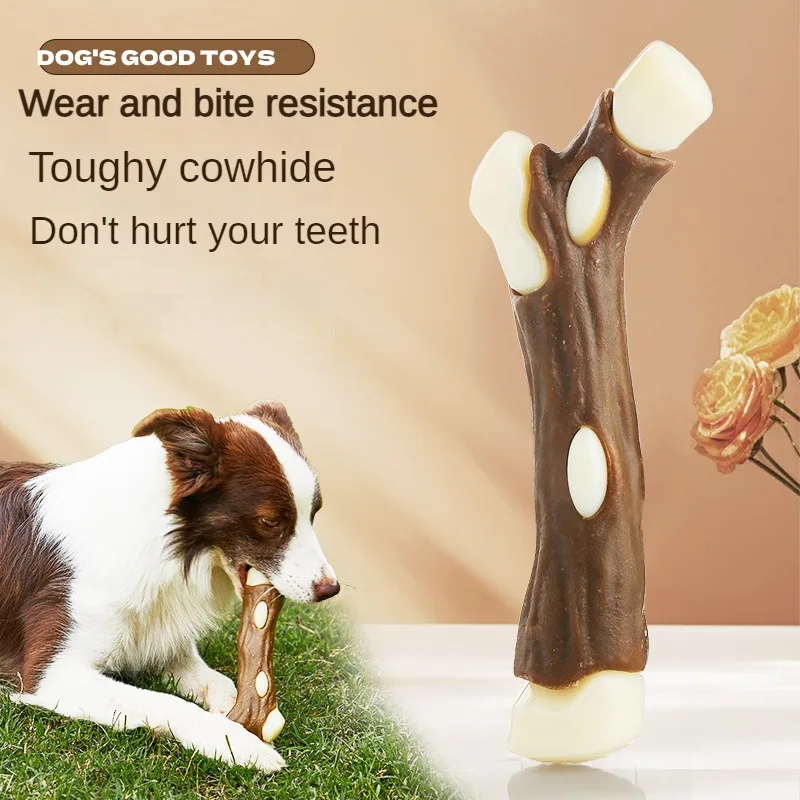 

Eat Play Cowhide Bite Resistant Wearable Twig Bone Teething Chewing Dog Toys