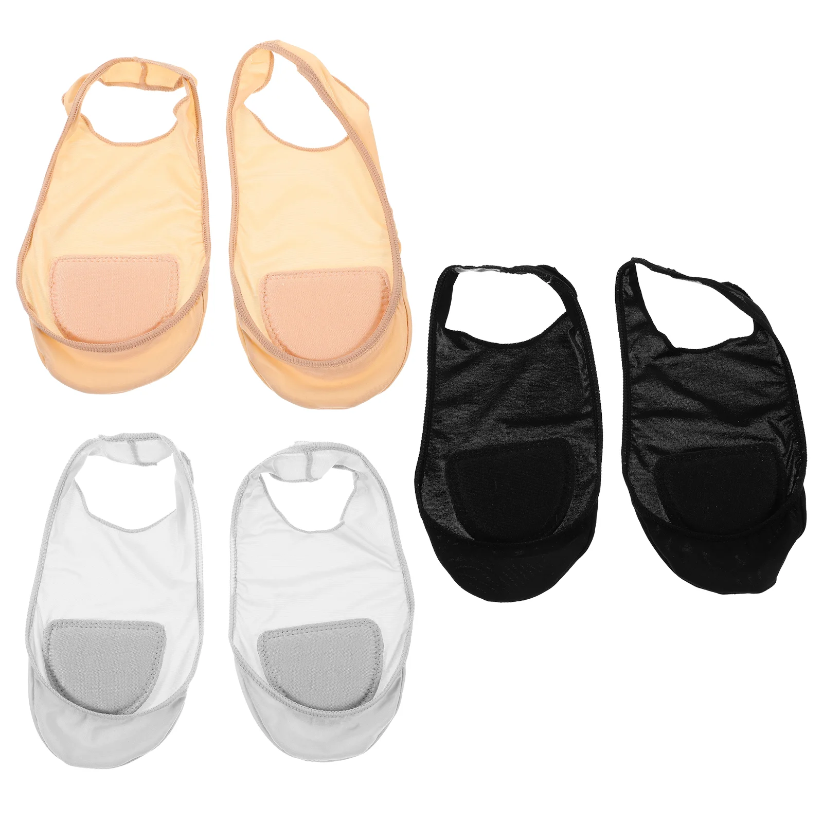 

3 Pairs Anti Slip Half Socks Silicone Boat Anti-Skid Ice Silk Fiber White Sneakers for Women Lace Tops Invisible Flat