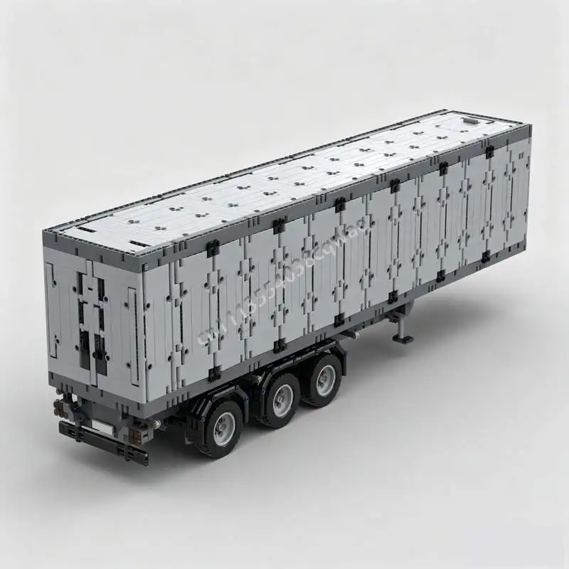 NEW 4900 PCS MOC Cargo Trailer Sliding Curtain Model Custom Puzzle DIY Creative Assembly Technical Building Blocks Toy Gift Set