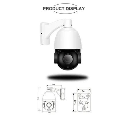 IP 8MP 20X Câmera Dome de Velocidade PTZ de Rastreamento Automático 4 Polegada Sensor IMX415 IP66 À Prova D 'Água POE Interno Microfone Interno